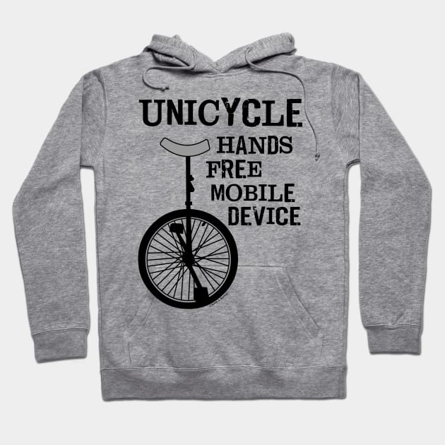 Unicycle Mobile Device Bold Hoodie by Barthol Graphics